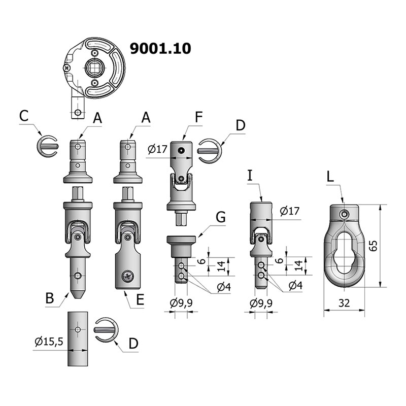 Accessories for 9001.10 gear